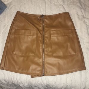 Leather high waisted skirt